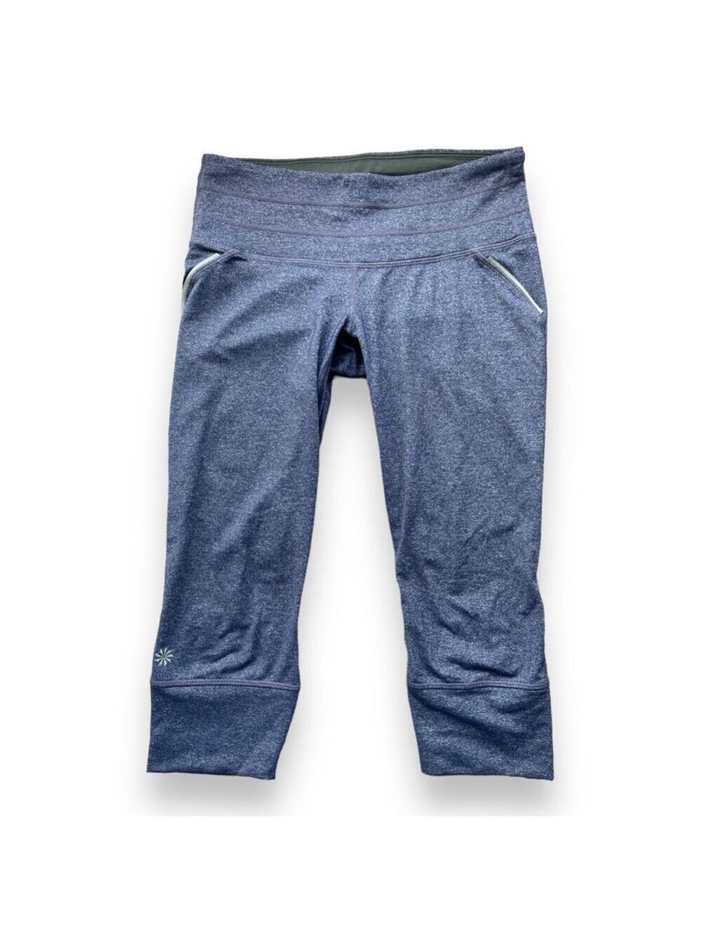 ATHLETA Women’s Relay Running Crops Heathered Blue Size XS